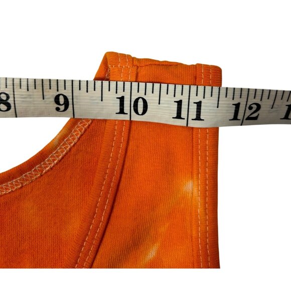 Vintage Tide Racing Team Tank Top M Orange Tie-Dye 100% Cotton Made In USA - Picture 5 of 11